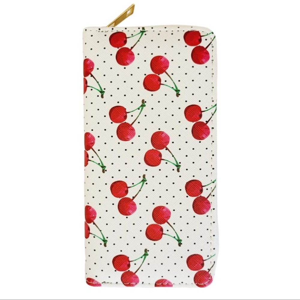 TOO SWEET! CHERRY PRINT WALLETS WITH GOLD TONE HARDWARE! - Picture 2 of 7